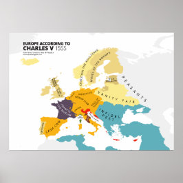 Europa Volgens Charles V, de Heilige Romeinse keiz Poster