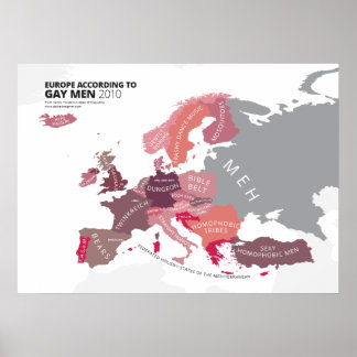 Europa Volgens de Mannen van Gay Poster