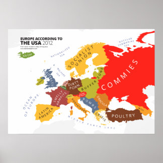 Europa Volgens de Verenigde Staten Poster