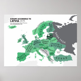 Europa Volgens Letland Poster