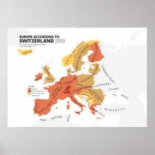 Europa Volgens Zwitserland Poster