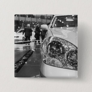 Europa, Zwitserland, Genève. Autosalon van Genève; Vierkante Button 5,1 Cm