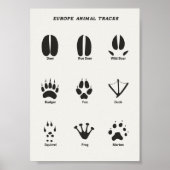 Europe Animal Trails Set Poster (Devant)