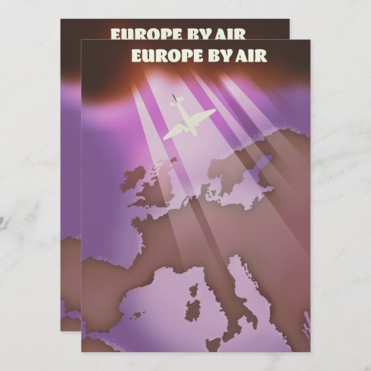 Europe By Air -model reisposter. (Voorkant / Achterkant)