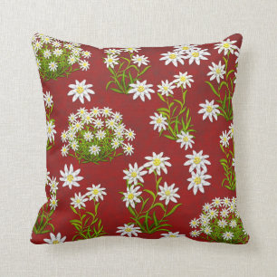 European Edelweiss Alpine Flowers Pillow Kussen