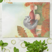 European Fat Dormouse Glis glis in Natuur Theedoek (Gevouwen)