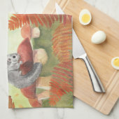 European Fat Dormouse Glis glis in Natuur Theedoek (Quarter Fold)