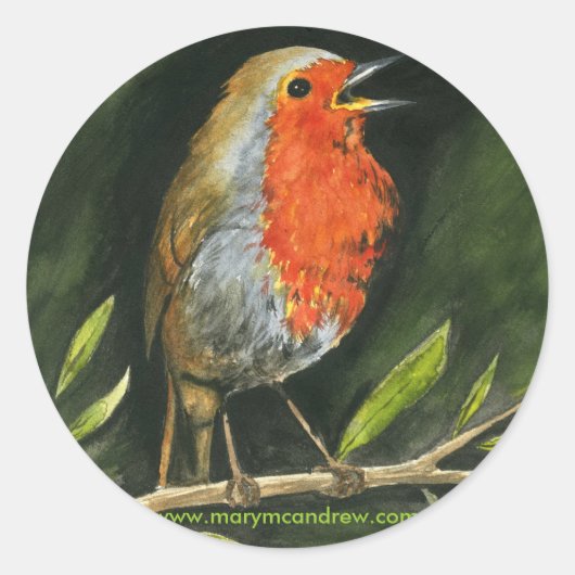 European Robin - England Bird Stickers (Voorkant)