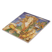 European Spaans Tile Woman Cornucopia Mosaic Tegeltje (Zijkant)