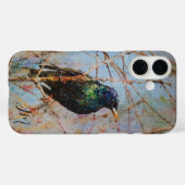 European Starling Bird Painting Aangepaste naam Case-Mate iPhone Case (Achterkant (horizontaal))