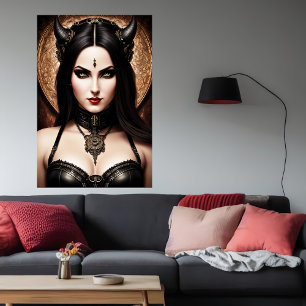 European women demon Lord AI Art Poster