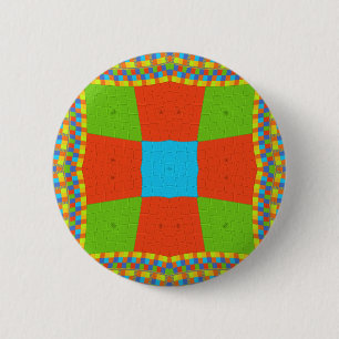 Europees etnisch stammenpatroon ronde button 5,7 cm