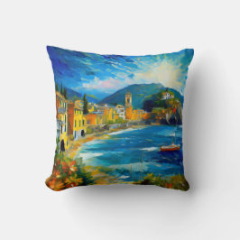 Europees Italiaans Kustlijn Mediterraan Zee Art Kussen