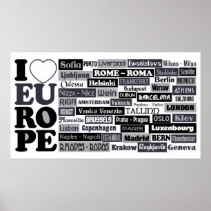 Europees poster voor reizigers