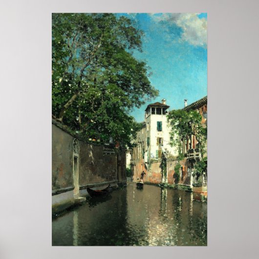 Europees stadsgezicht schilderij Poster (Voorkant)