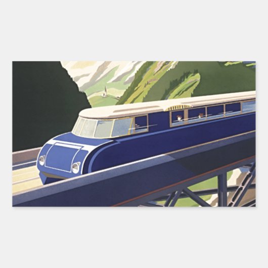 Europees treinverkeer Rechthoekige Sticker (Voorkant)