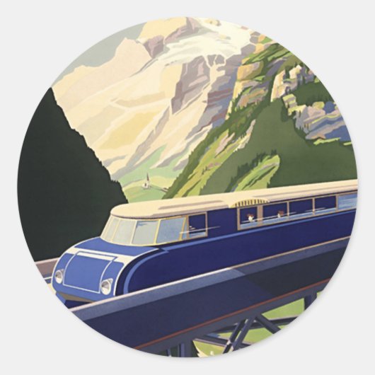  Europees treinverkeer Ronde Sticker (Voorkant)