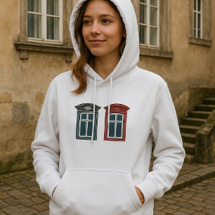 Europees venster architectonische kunst hoodie