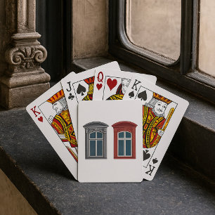 Europees venster architectonische kunst pokerkaarten