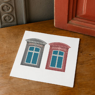 Europees venster  architectonische kunst servet