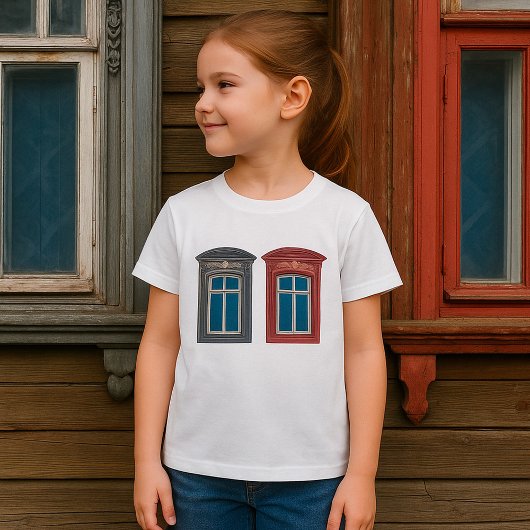 Europees venster  architectonische kunst t-shirt