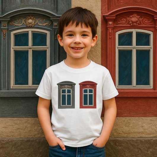 Europees venster  architectonische kunst t-shirt
