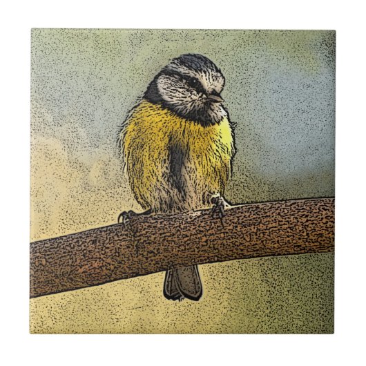 Europese blauwe stip tegeltje (Voorkant)