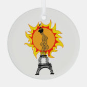 Europese hittegolf glas ornament (Achterkant)