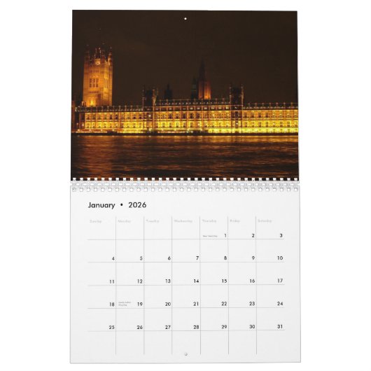 Europese hoofdsteden kalender (Jan 2026)