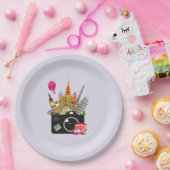 Europese landmerken met camera papieren bordje (Feest)