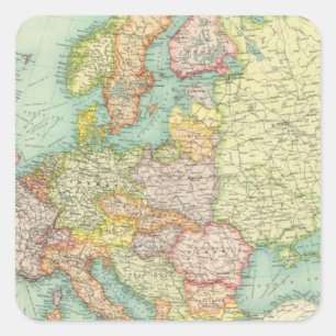 Europese politieke kaart vierkante sticker