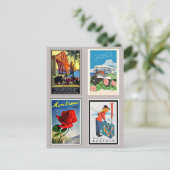  Europese reisposters; Feestdagenkaart (Staand voorkant)