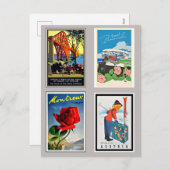  Europese reisposters; Feestdagenkaart (Voorkant / Achterkant)