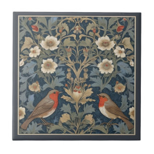 Europese Robin Bird Couple William Morris stijl Tegeltje