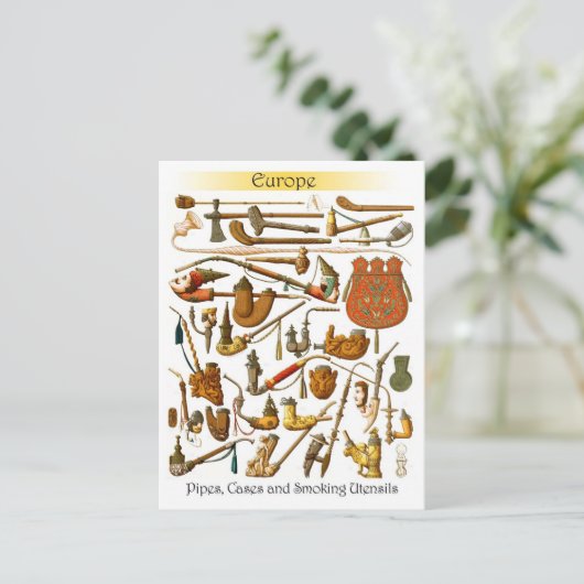 Europese rookpijpen, -hoesjes en -gereedschap briefkaart (Staand voorkant)