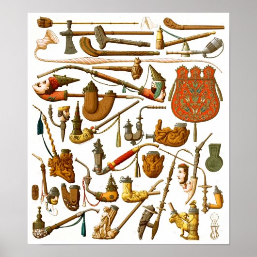 Europese rookpijpen, -hoesjes en -gereedschap poster (Voorkant)