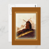 europese sepia windmolen briefkaart (Voorkant / Achterkant)