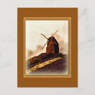 europese sepia windmolen briefkaart