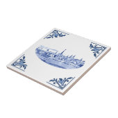  Europese stad Delft Blauw & Wit Tegeltje (Zijkant)