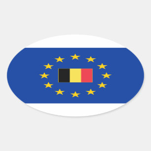 Europese Unie België Oval Sticker