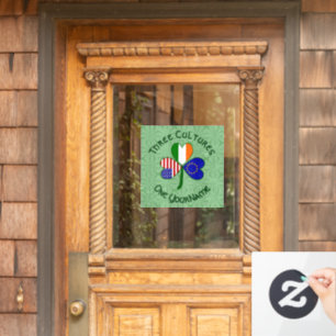 Europese Unie Iers Vlag van de VS Klavertjevier Pe Raamsticker