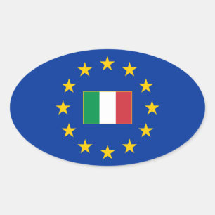 Europese Unie Italië Ovale Sticker