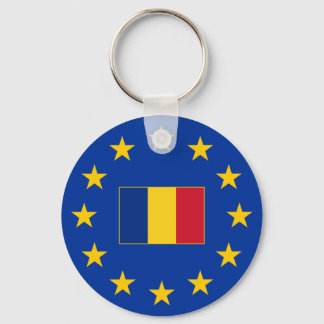 Europese Unie Roemenië Basic Button Sleutelhanger