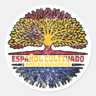 Europese Unie - Spanje - boomgaarden Ronde Sticker
