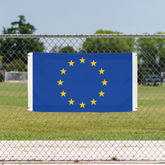 Europese vlag van de eurozone douane banner teken