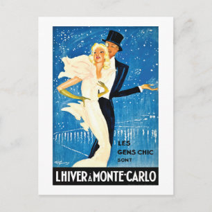 Europese winter in Monte Carlo Travel Briefkaart