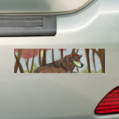 Europese Wolf Bumpersticker (Op auto)