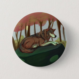 Europese Wolf Ronde Button 5,7 Cm