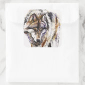 Europese Wolf Vierkante Sticker (Tas)