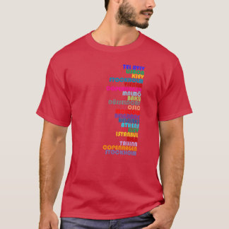 Eurovisie gaststeden retro t-shirt